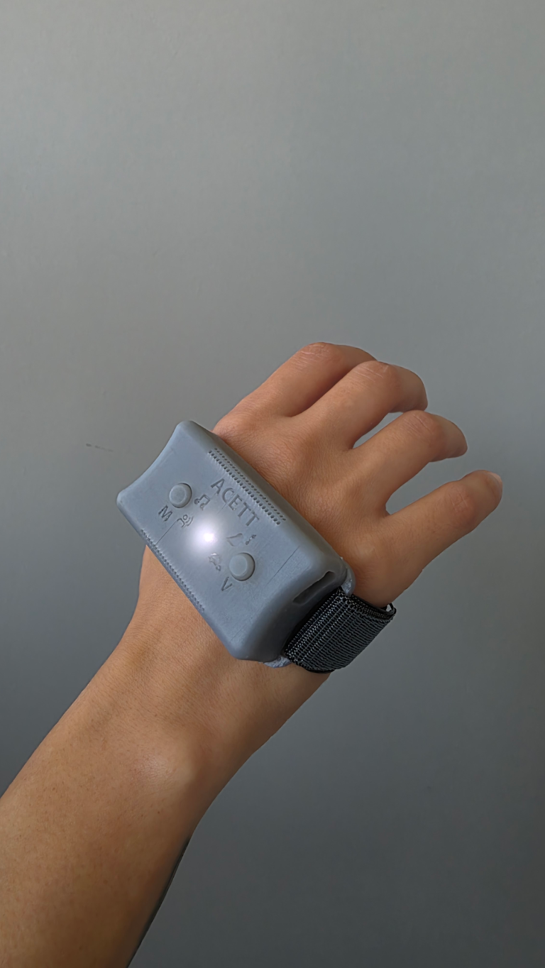 ACETT device worn on wrist